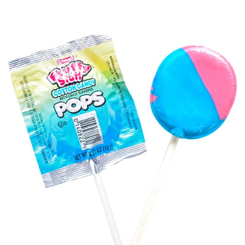 Charms Fluffy Stuff Cotton Candy Lollipop - 48 / Box - Candy Favorites
